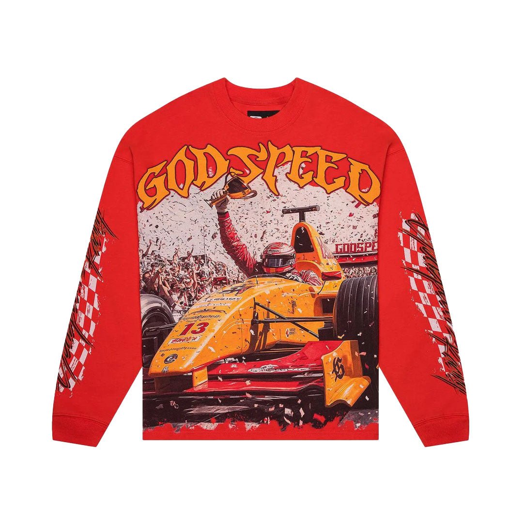 Godspeed F1 Finishline Long Sleeve Tee Red by Godspeed - NWAHype 1 for streetwear T-Shirts in USA