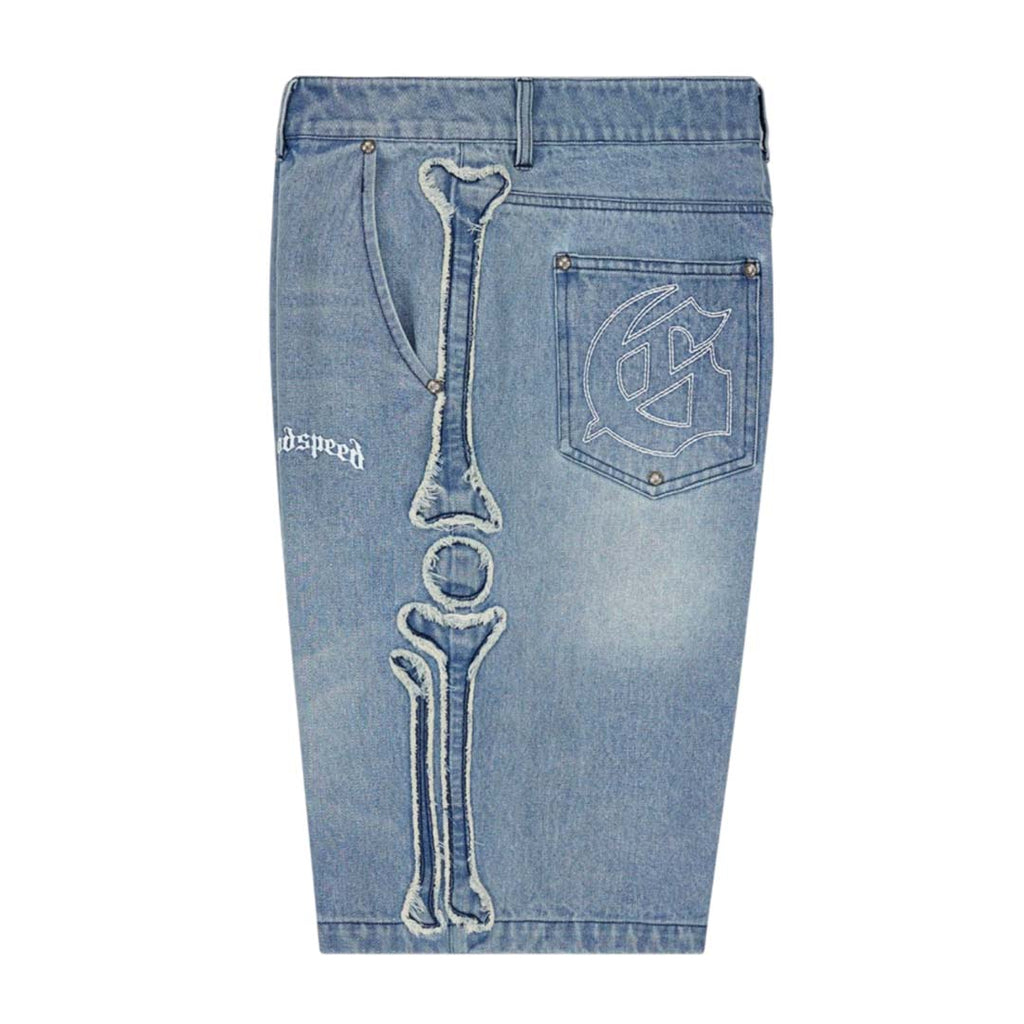 Godspeed Femur Frayed Denim Shorts Blue by Godspeed - NWAHYPE No.1 for streetwear Shorts in USA