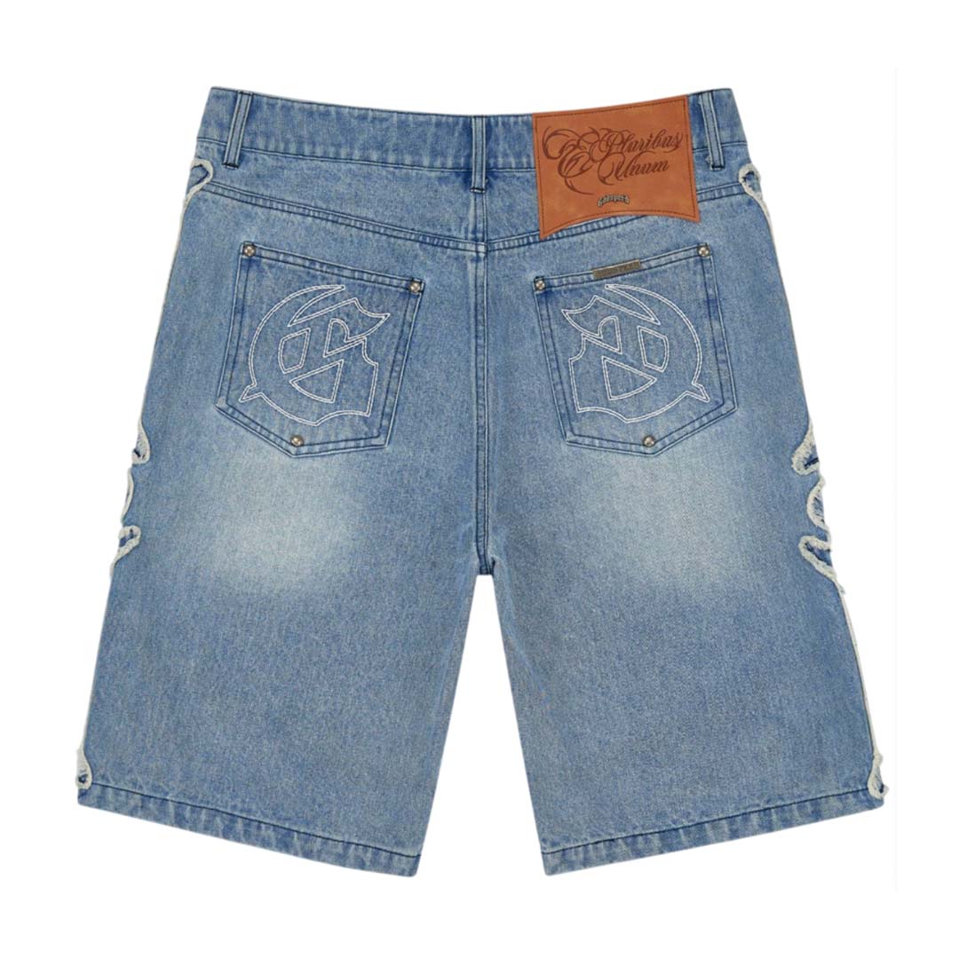 Godspeed Femur Frayed Denim Shorts Blue by Godspeed - NWAHYPE No.1 for streetwear Shorts in USA