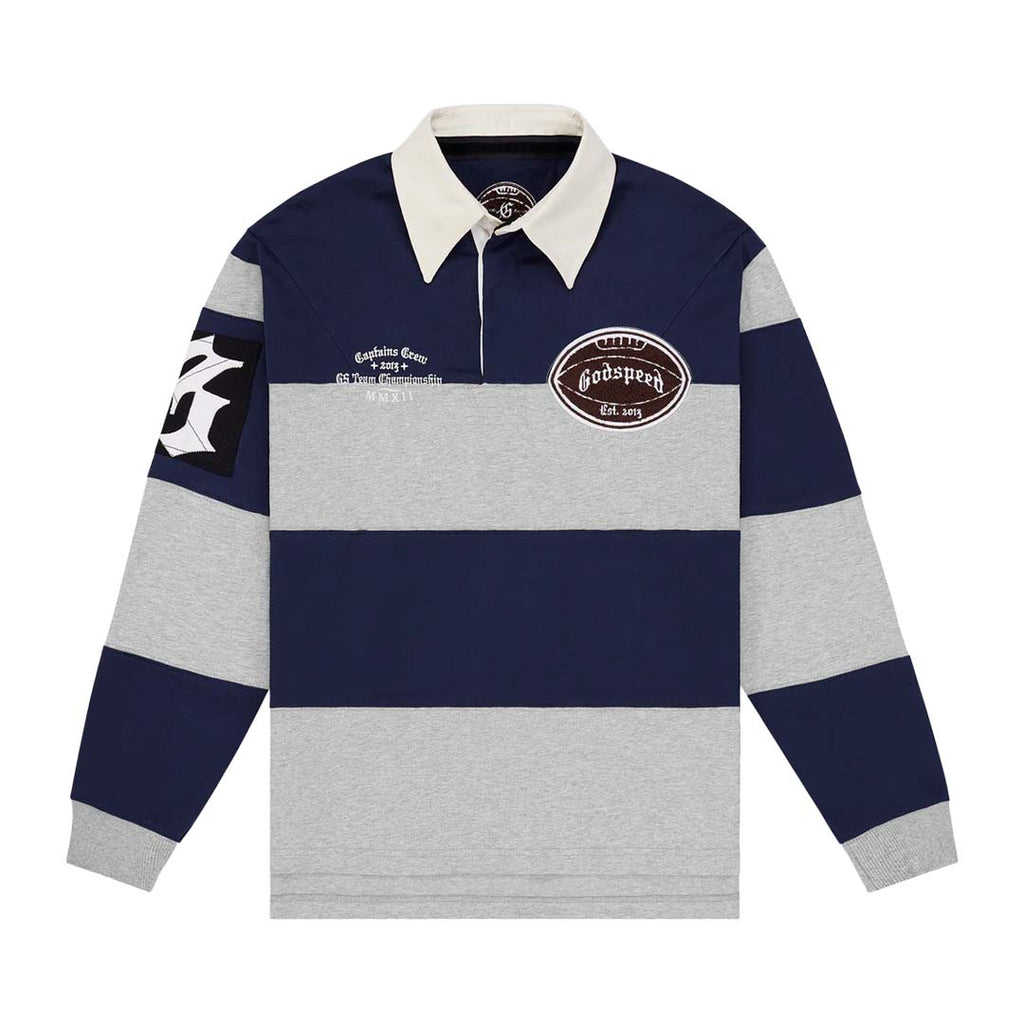 Godspeed Field Rugby Shirt Navy Heather Grey by Godspeed - NWAHype No.1 for streetwear T-Shirts in USA