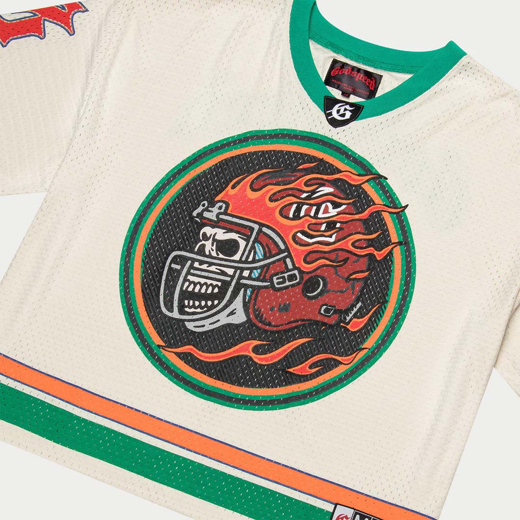 Godspeed First Down Jersey Bone Teal Orange by Godspeed - NWAHype 1 for streetwear T-Shirts in USA