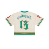 Godspeed First Down Jersey Bone Teal Orange by Godspeed - NWAHype 1 for streetwear T-Shirts in USA