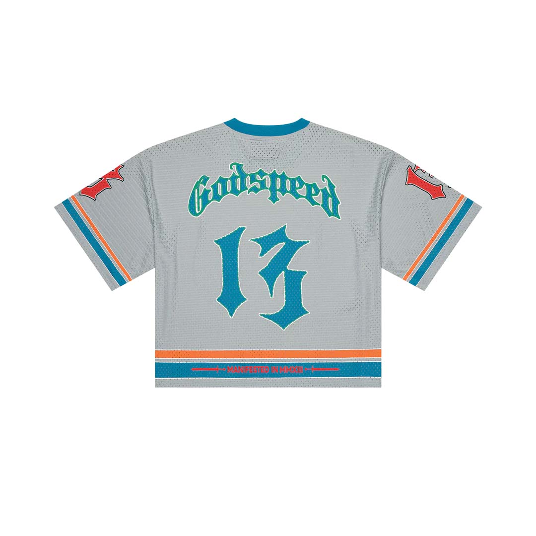 Godspeed First Down Jersey Grey Blue Orange by Godspeed - NWAHype 1 for streetwear T-Shirts in USA