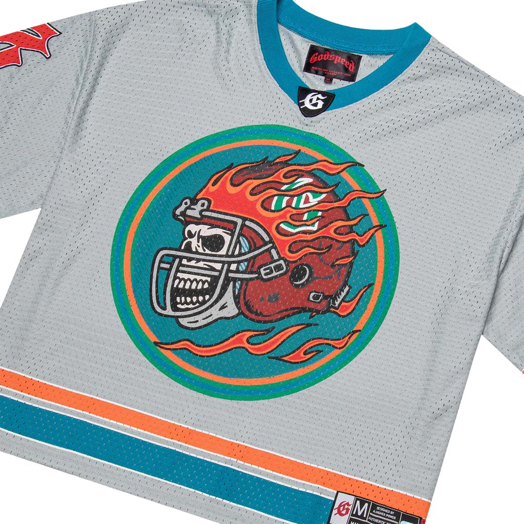 Godspeed First Down Jersey Grey Blue Orange by Godspeed - NWAHype 1 for streetwear T-Shirts in USA