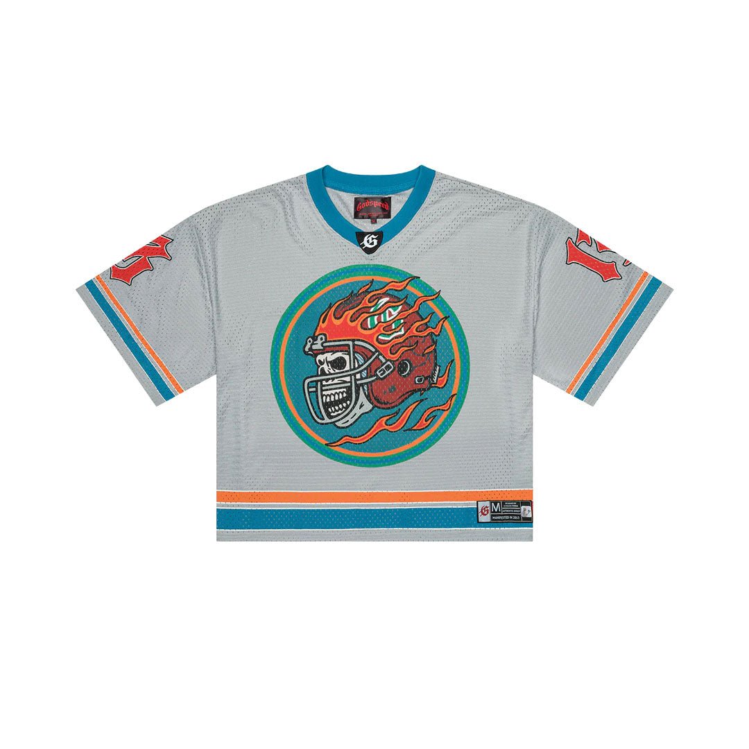 Godspeed First Down Jersey Grey Blue Orange by Godspeed - NWAHype 1 for streetwear T-Shirts in USA