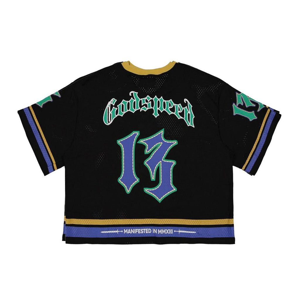 Godspeed First Down Jersey Tee Black Yellow Blue Boxy by Godspeed - NWAHype 1 for streetwear T-Shirts in USA