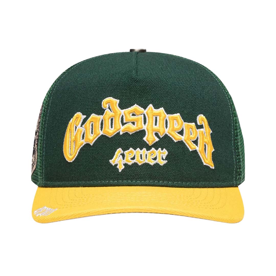 Godspeed Forever Trucker Hat Green Yellow by Godspeed - NWAHype No.1 for streetwear Hats in USA