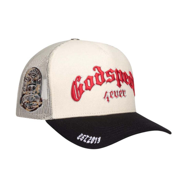 Godspeed Forever Trucker Hat White Black Red by Godspeed - NWAHYPE No.1 for streetwear Hats in USA