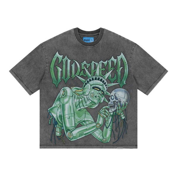 Godspeed Freedoms Protocol Tee Grey Wash by Godspeed - NWAHYPE No.1 for streetwear T-Shirts in USA