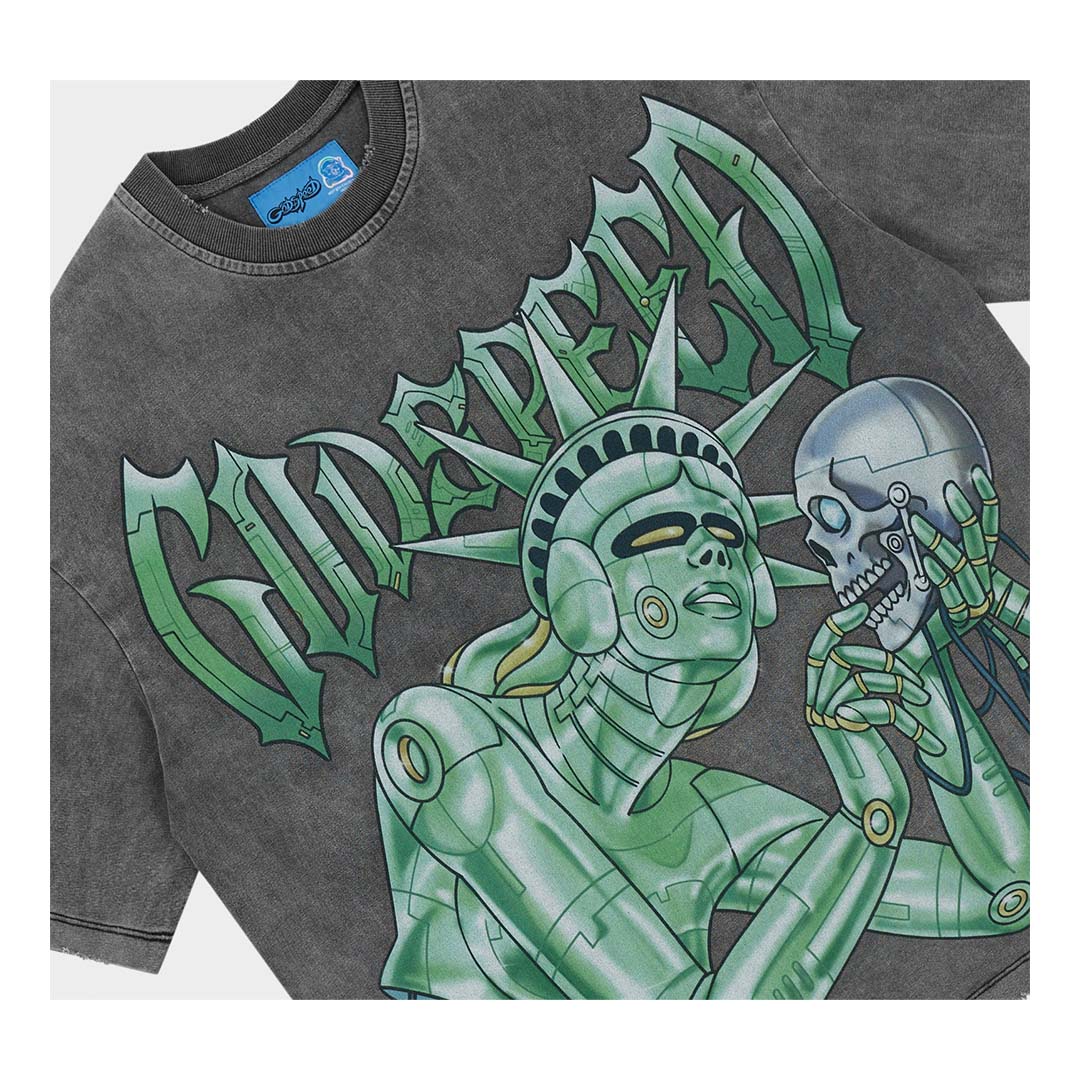 Godspeed Freedoms Protocol Tee Grey Wash by Godspeed - NWAHYPE No.1 for streetwear T-Shirts in USA