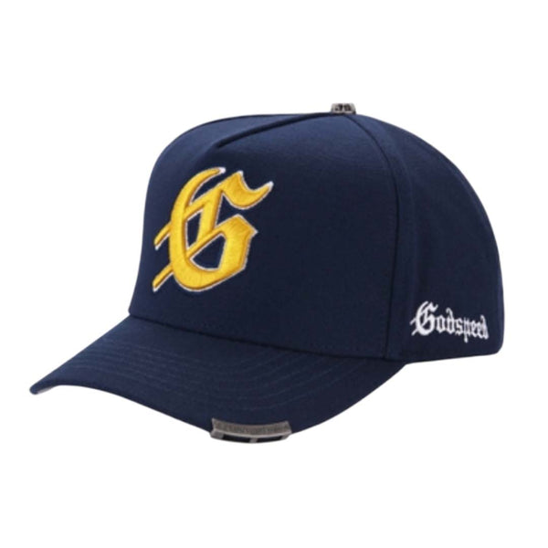 Godspeed G Logo Snapback Hat Navy Yellow by Godspeed - NWAHYPE No.1 for streetwear Hats in USA