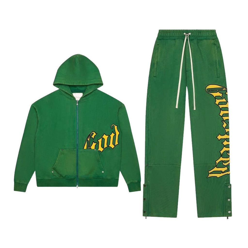 Godspeed Green Yellow Sweatsuit Hoodies & Sweatpants Set by Godspeed - NWAHYPE No.1 for streetwear Hoodies in USA