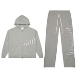 Godspeed Grey Silver Satin Sweatsuit Hoodie & Sweatpants Set by Godspeed - NWAHype 1 for streetwear Hoodies in USA