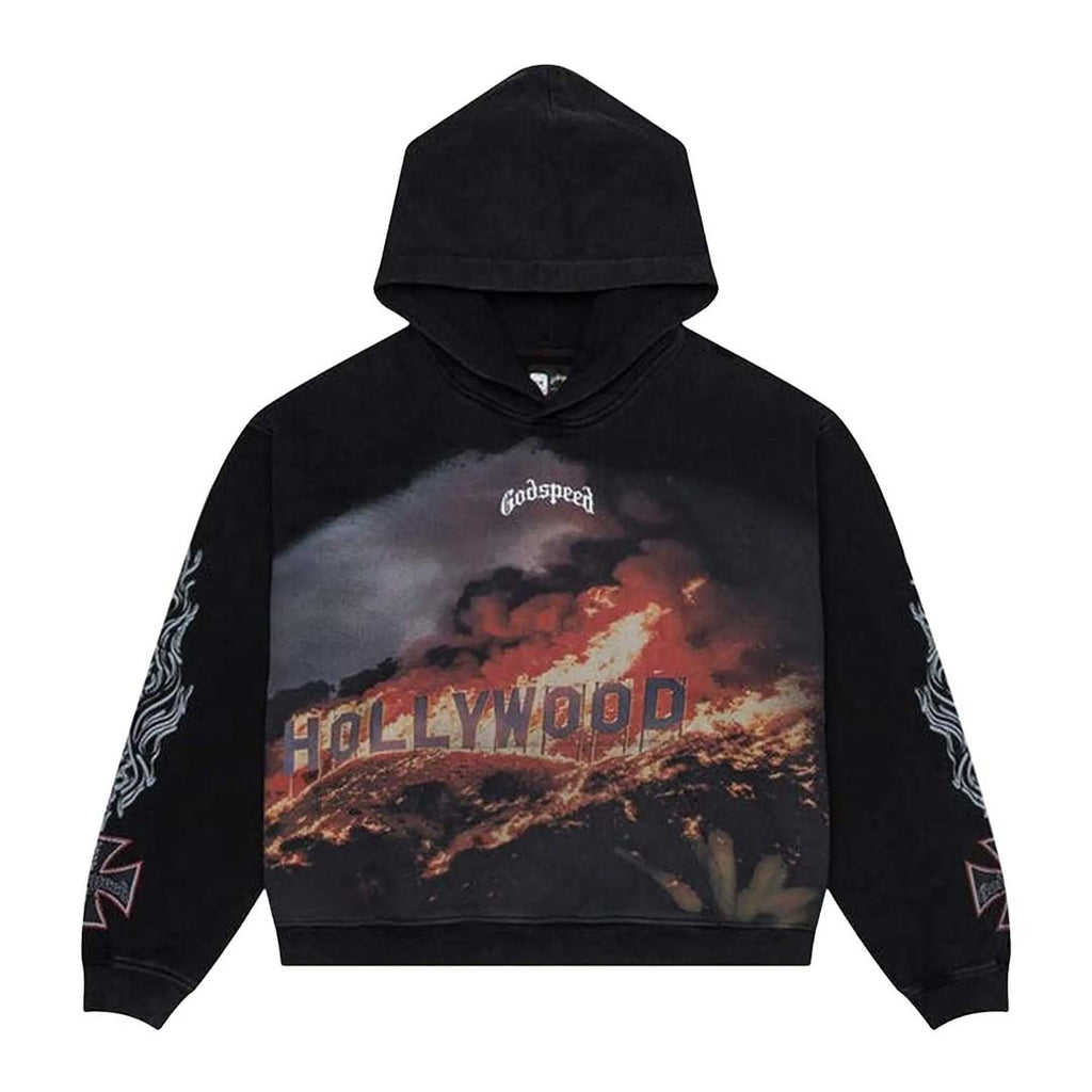 Godspeed Hollywood Inferno Hoodie Black Wash by Godspeed - NWAHYPE No.1 for streetwear Hoodies in USA