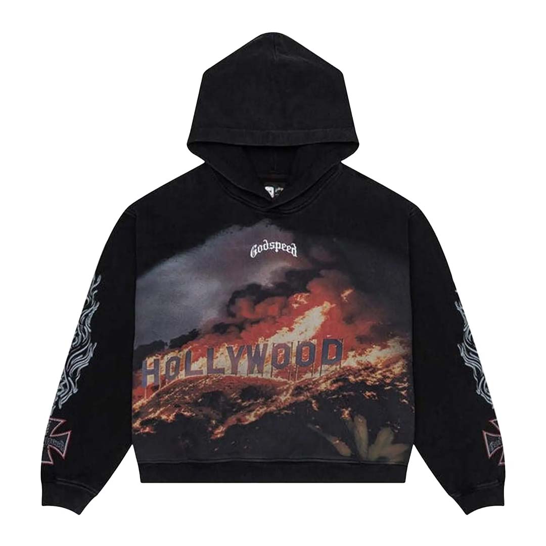 Godspeed Hollywood Inferno Hoodie Black Wash by Godspeed - NWAHYPE No.1 for streetwear Hoodies in USA