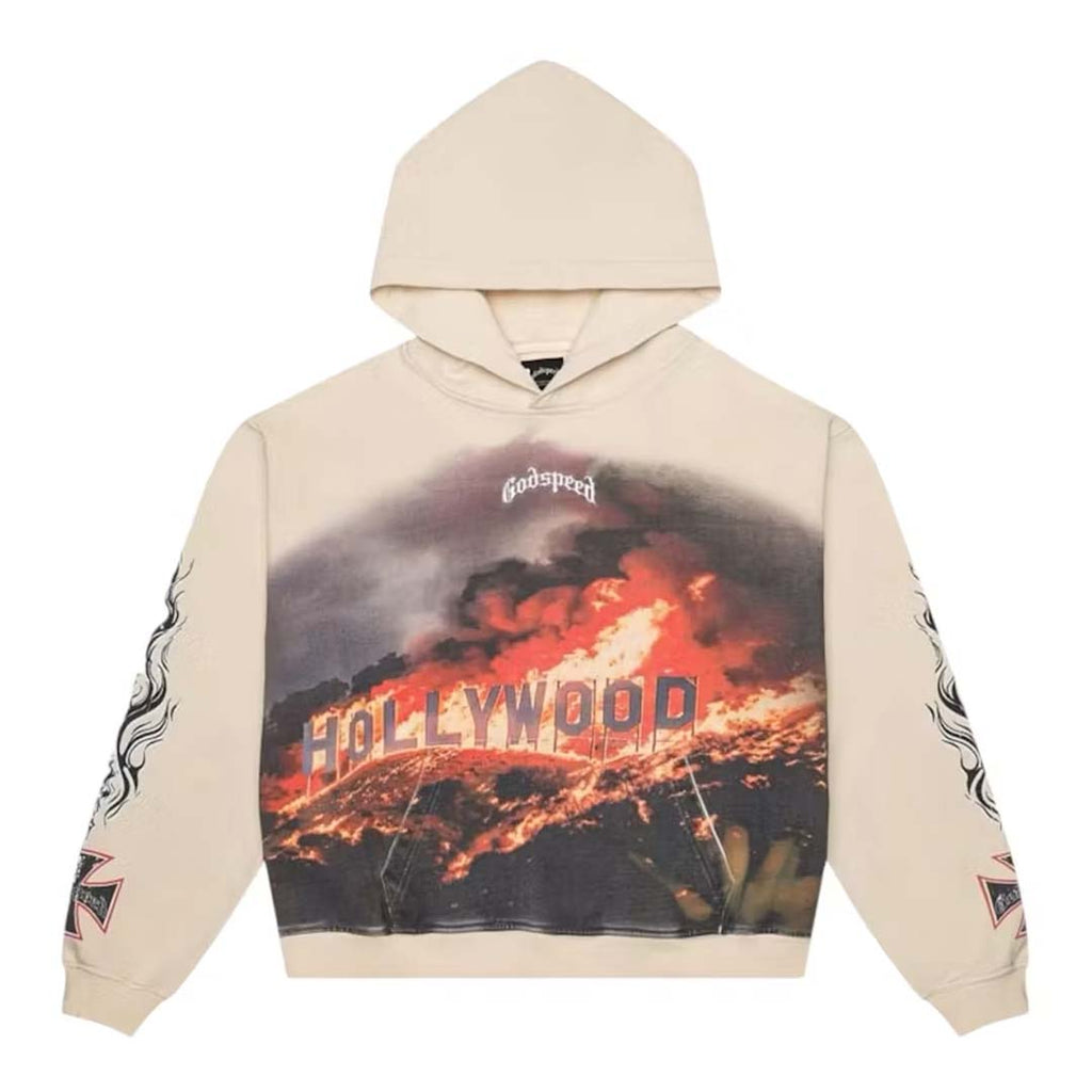 Godspeed Hollywood Inferno Hoodie Bone by Godspeed - NWAHYPE No.1 for streetwear Hoodies in USA