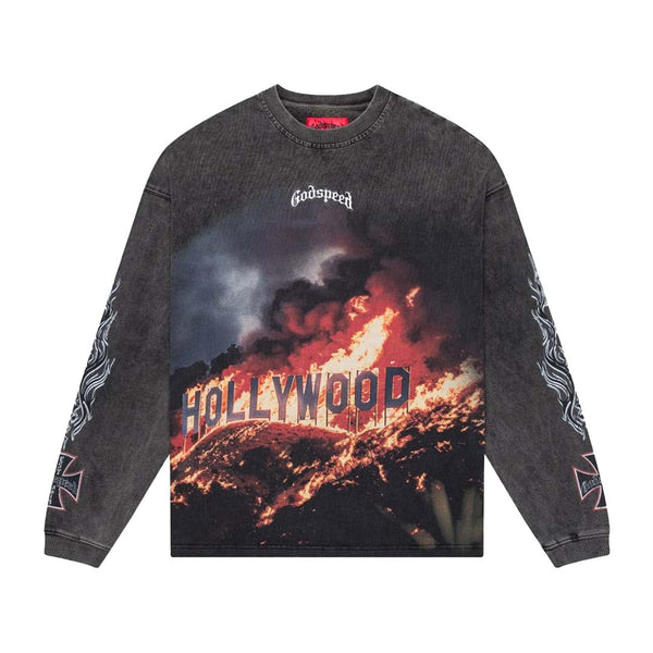 Godspeed Hollywood Inferno Thermal Grey Wash Tee by Godspeed - NWAHype 1 for streetwear T-Shirts in USA