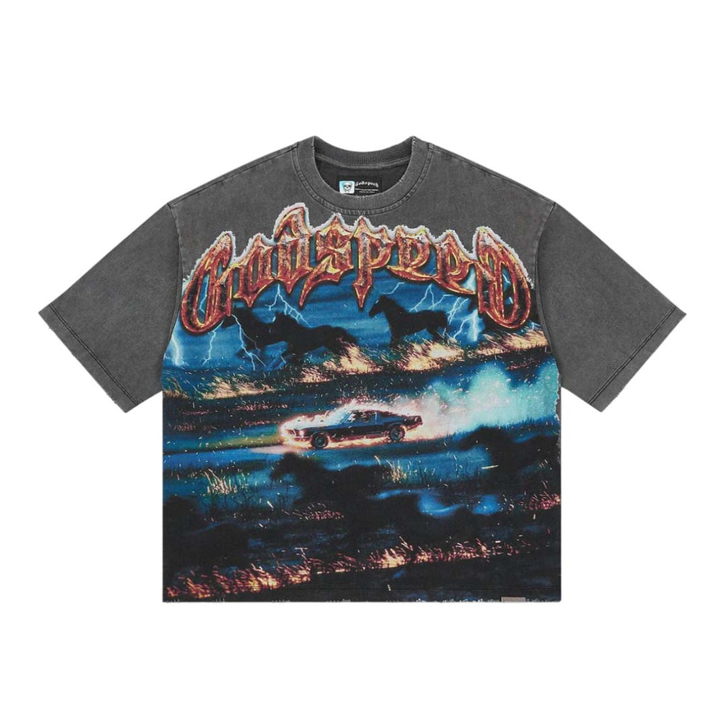 Godspeed Horsepower Tee Grey Wash by Godspeed - NWAHYPE No.1 for streetwear T-Shirts in USA