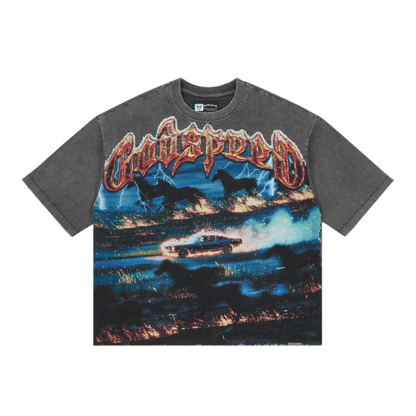 Godspeed Horsepower Tee Grey Wash by Godspeed - NWAHYPE No.1 for streetwear T-Shirts in USA