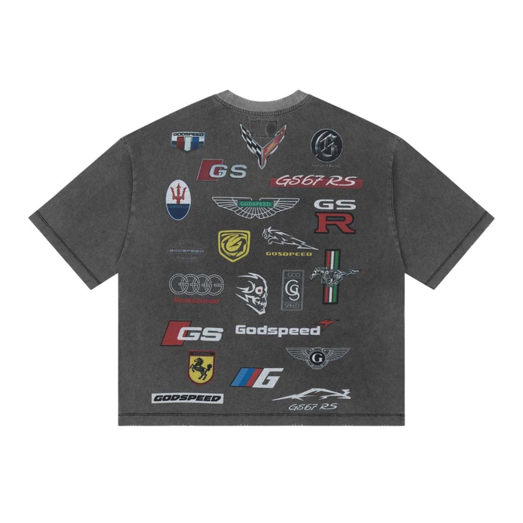 Godspeed Insignias Grey Wash Tee by Godspeed - NWAHYPE No.1 for streetwear T-Shirts in USA