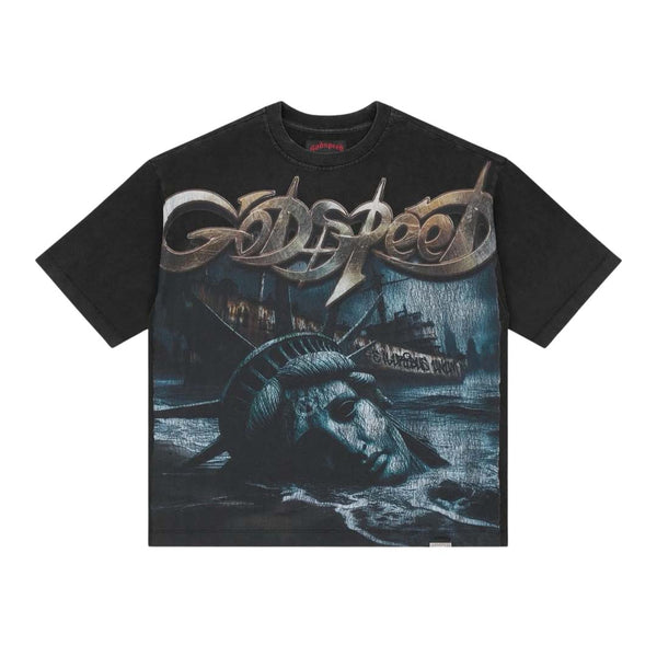 Godspeed Liberty Ruins Tee Black by Godspeed - NWAHype No.1 for streetwear T-Shirts in USA