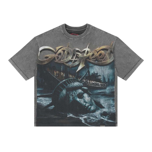 Godspeed Liberty Ruins Tee Grey by Godspeed - NWAHype No.1 for streetwear T-Shirts in USA