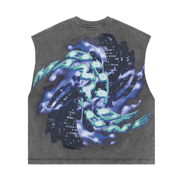 Godspeed Liberty Tears Sleeveless Tee Grey Wash by Godspeed - NWAHYPE No.1 for streetwear T-Shirts in USA