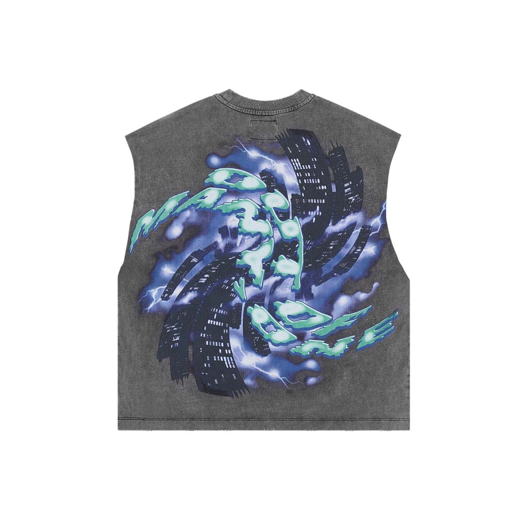 Godspeed Liberty Tears Sleeveless Tee Grey Wash by Godspeed - NWAHYPE No.1 for streetwear T-Shirts in USA