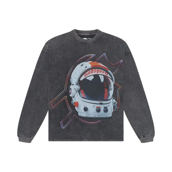 Godspeed Lift Off Grey Wash Long Sleeve Tee by Godspeed - NWAHype 1 for streetwear T-Shirts in USA