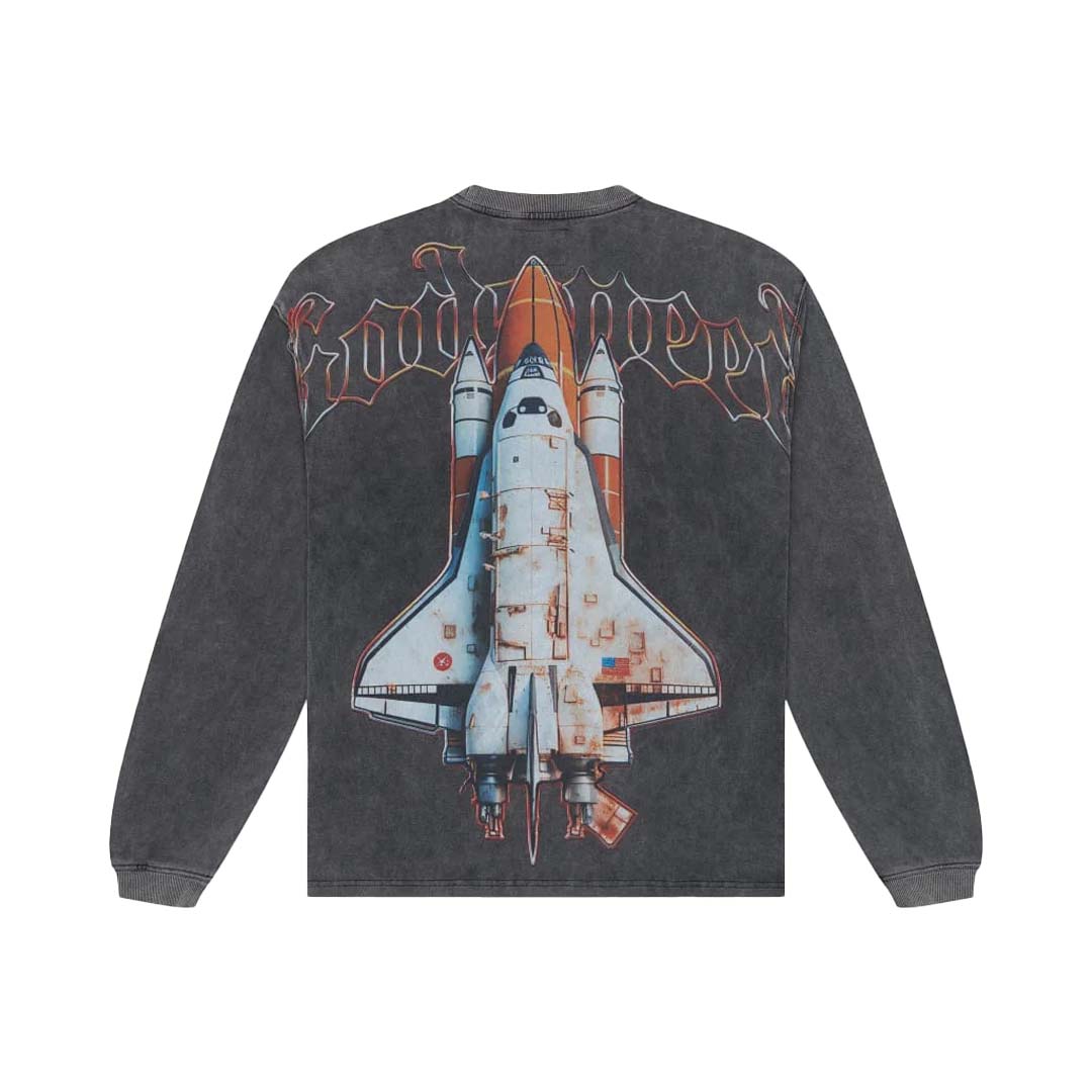 Godspeed Lift Off Grey Wash Long Sleeve Tee by Godspeed - NWAHype 1 for streetwear T-Shirts in USA