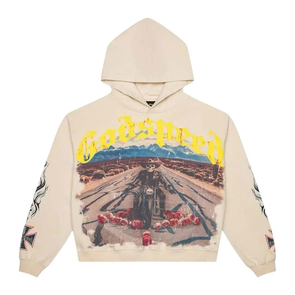 Godspeed Long Lonely Road Hoodie Bone by Godspeed - NWAHYPE No.1 for streetwear Hoodies in USA