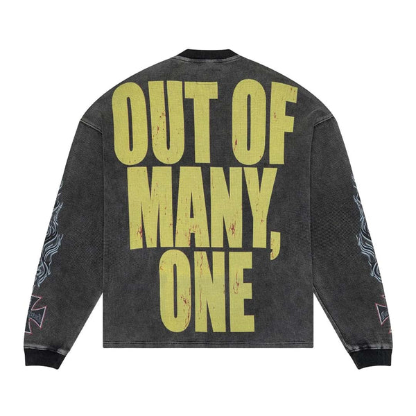 Godspeed Long Lonely Road Thermal Tee Black Wash by Godspeed - NWAHype 1 for streetwear T-Shirts in USA