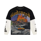 Godspeed Los Scandalous Layered Thermal Long Sleeve Tee Black by Godspeed - NWAHype 1 for streetwear T-Shirts in USA