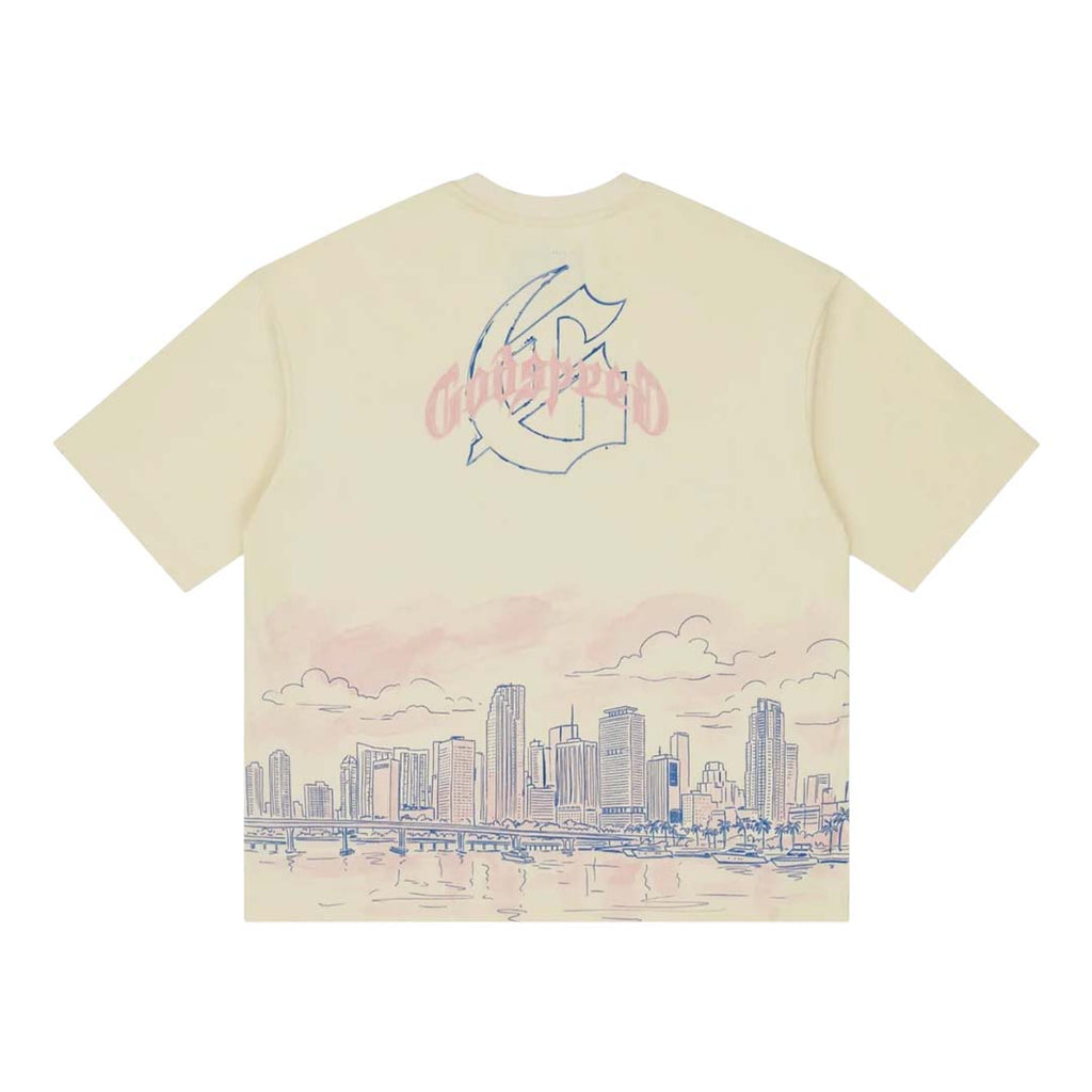 Godspeed Miami Skyline Tee Cream by Godspeed - NWAHYPE No.1 for streetwear T-Shirts in USA