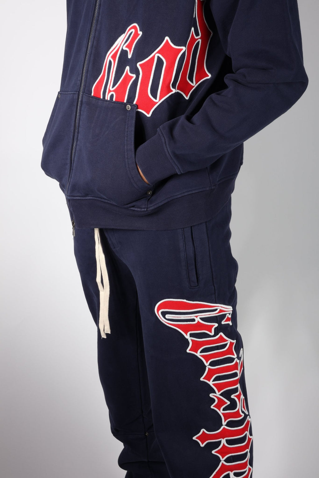 Godspeed Navy Red Sweatsuit Hoodies & Sweatpants Set by Godspeed - NWAHype 1 for streetwear Hoodies in USA