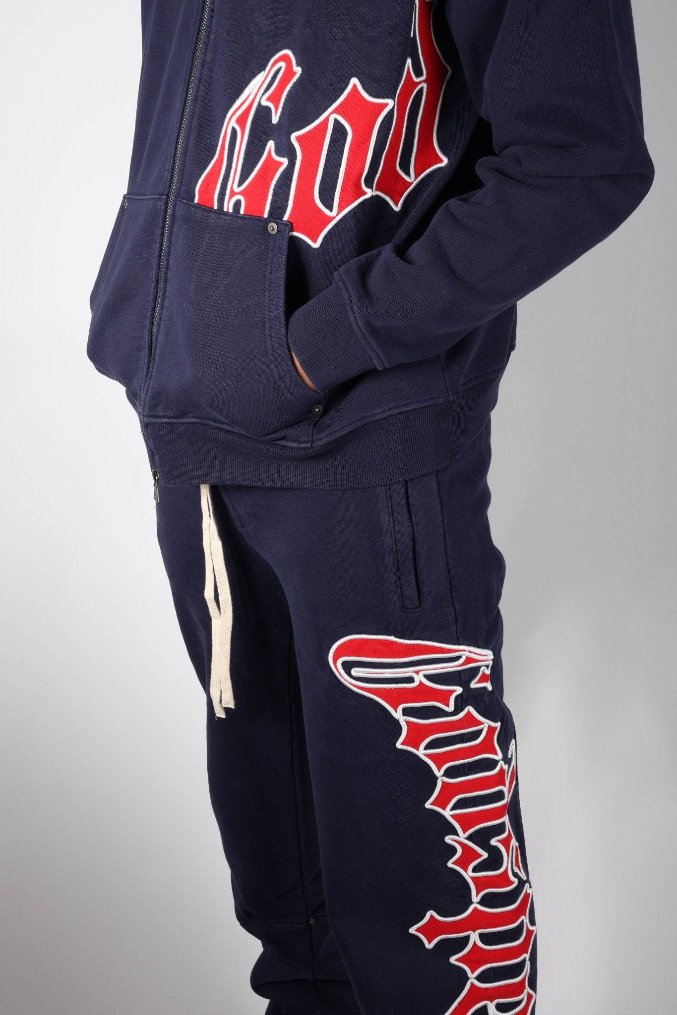 Godspeed Navy Red Sweatsuit Hoodies & Sweatpants Set by Godspeed - NWAHype 1 for streetwear Hoodies in USA