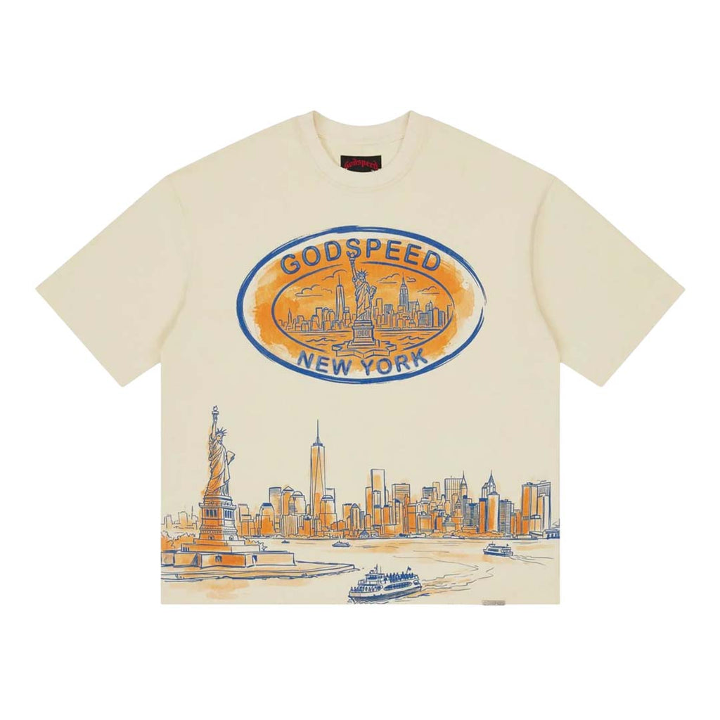 Godspeed New York Skyline Tee Cream by Godspeed - NWAHYPE No.1 for streetwear T-Shirts in USA