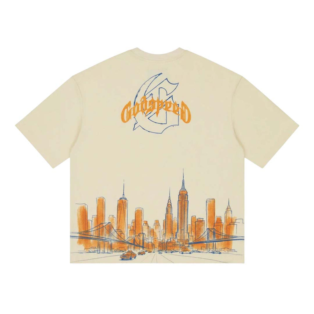 Godspeed New York Skyline Tee Cream by Godspeed - NWAHYPE No.1 for streetwear T-Shirts in USA