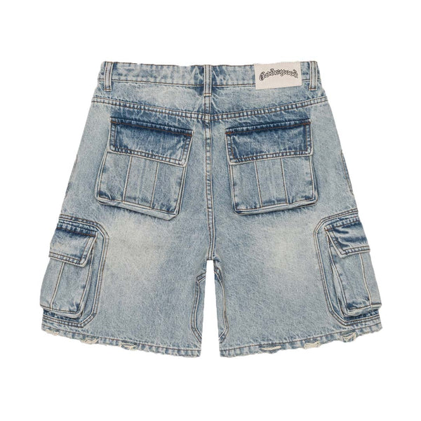 Godspeed Octagon Cargo Denim Shorts Blue by Godspeed - NWAHype No.1 for streetwear Shorts in USA