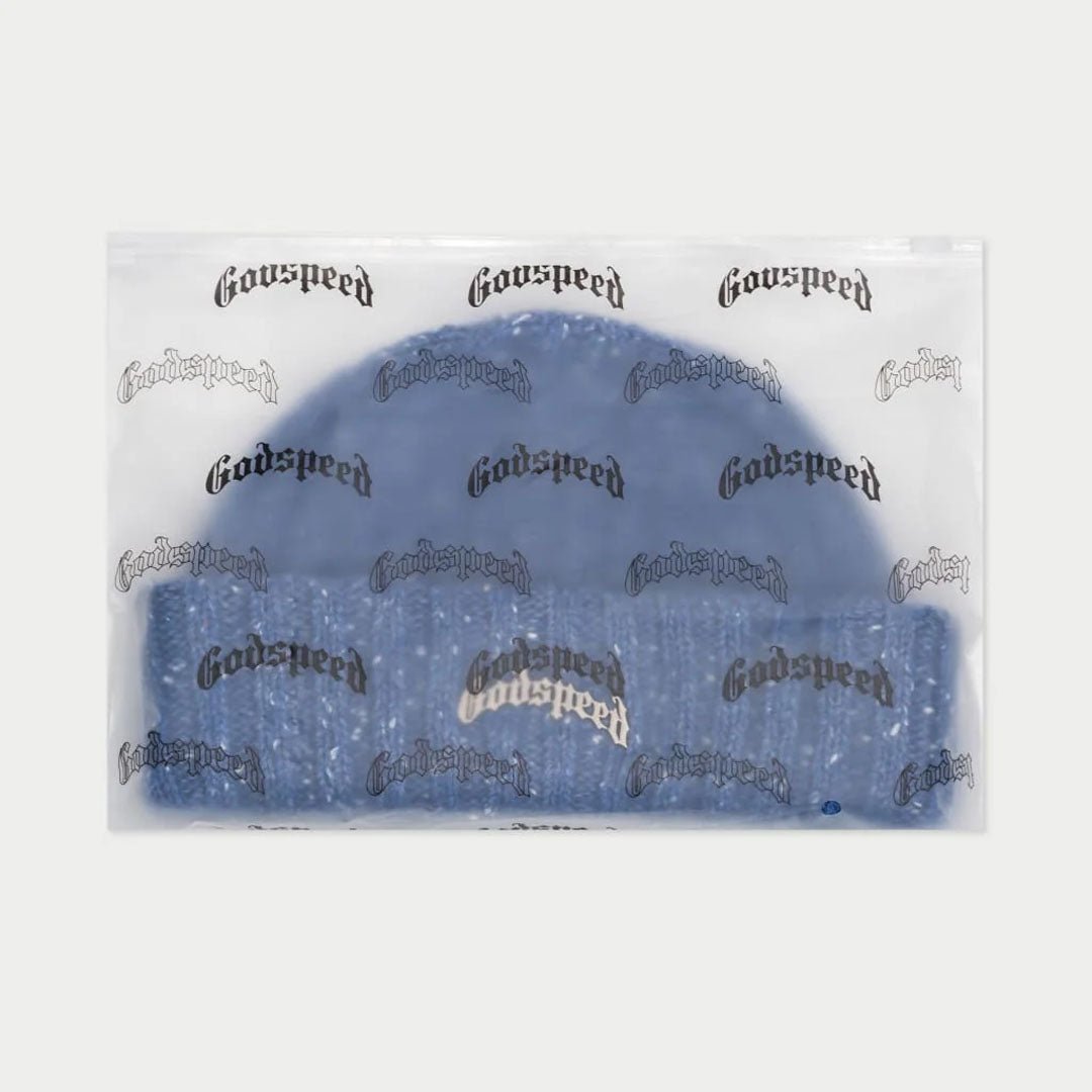 Godspeed OG Logo Emblem Beanie Blue Speckle by Godspeed - NWAHype 1 for streetwear Beanies in USA