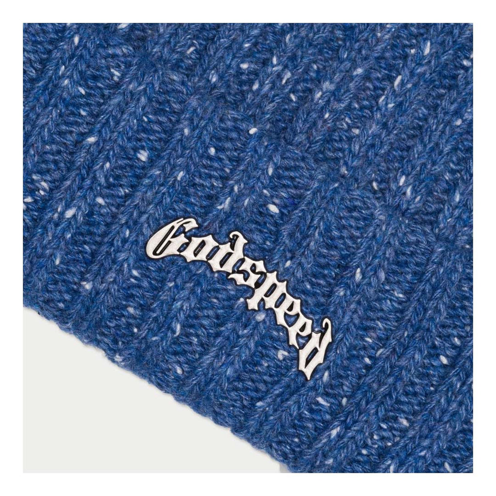 Godspeed OG Logo Emblem Beanie Blue Speckle by Godspeed - NWAHype 1 for streetwear Beanies in USA