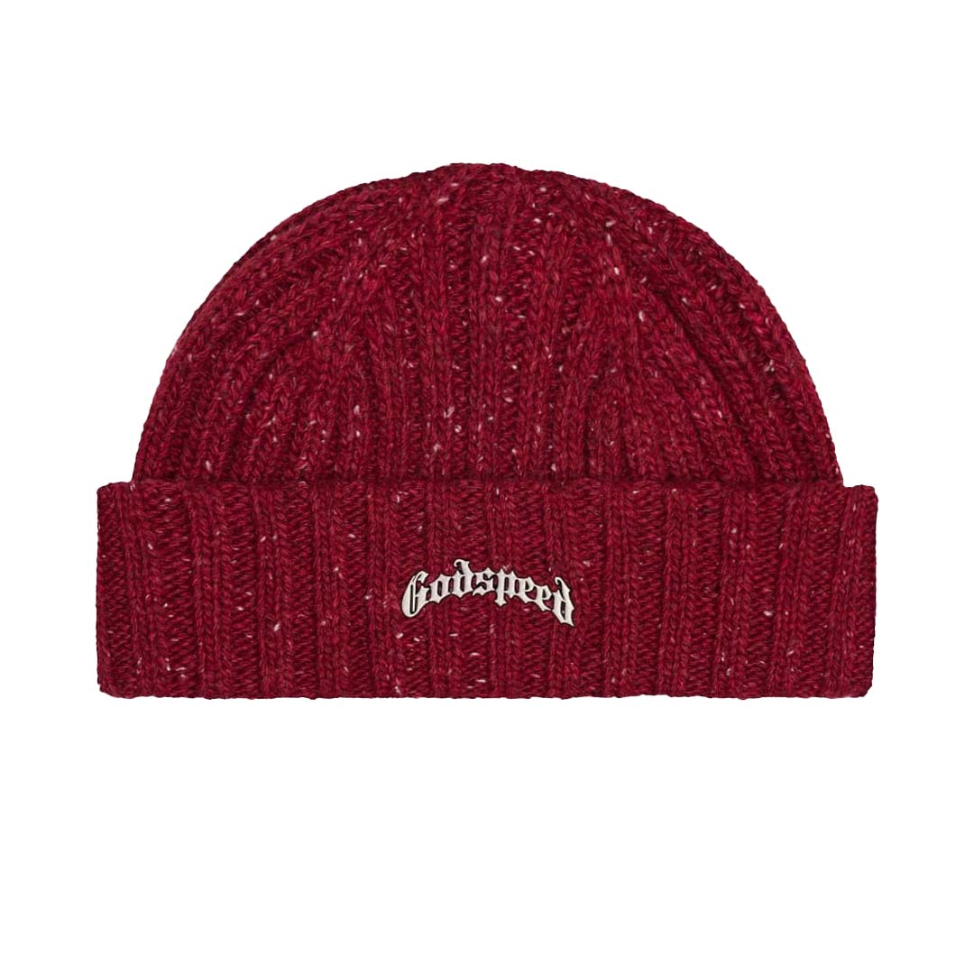 Godspeed OG Logo Emblem Beanie Burgundy Speckle by Godspeed - NWAHype 1 for streetwear Beanies in USA