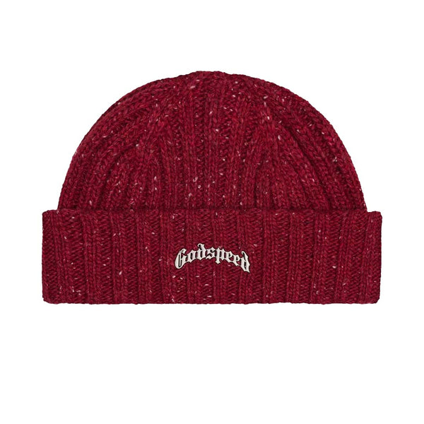Godspeed OG Logo Emblem Beanie Burgundy Speckle by Godspeed - NWAHype 1 for streetwear Beanies in USA