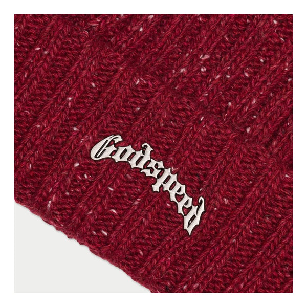 Godspeed OG Logo Emblem Beanie Burgundy Speckle by Godspeed - NWAHype 1 for streetwear Beanies in USA