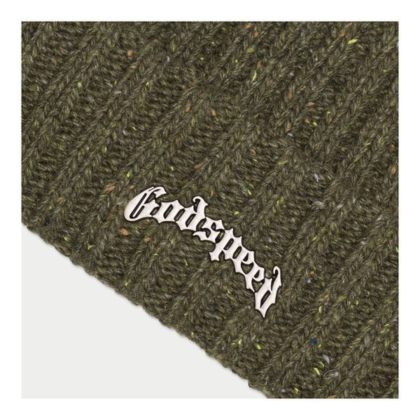 Godspeed OG Logo Emblem Beanie Olive Speckle by Godspeed - NWAHype 1 for streetwear Beanies in USA