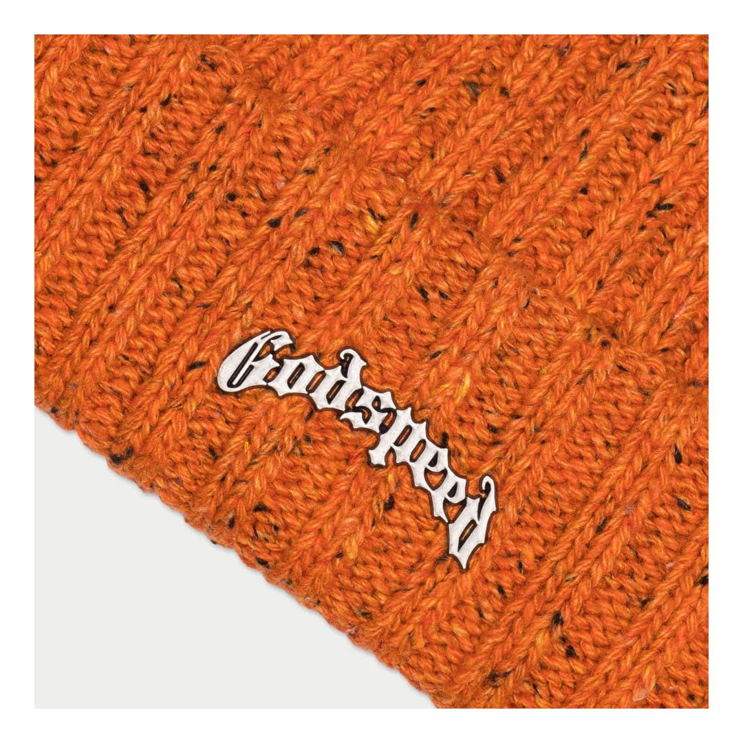 Godspeed OG Logo Emblem Beanie Orange Speckle by Godspeed - NWAHype 1 for streetwear Beanies in USA