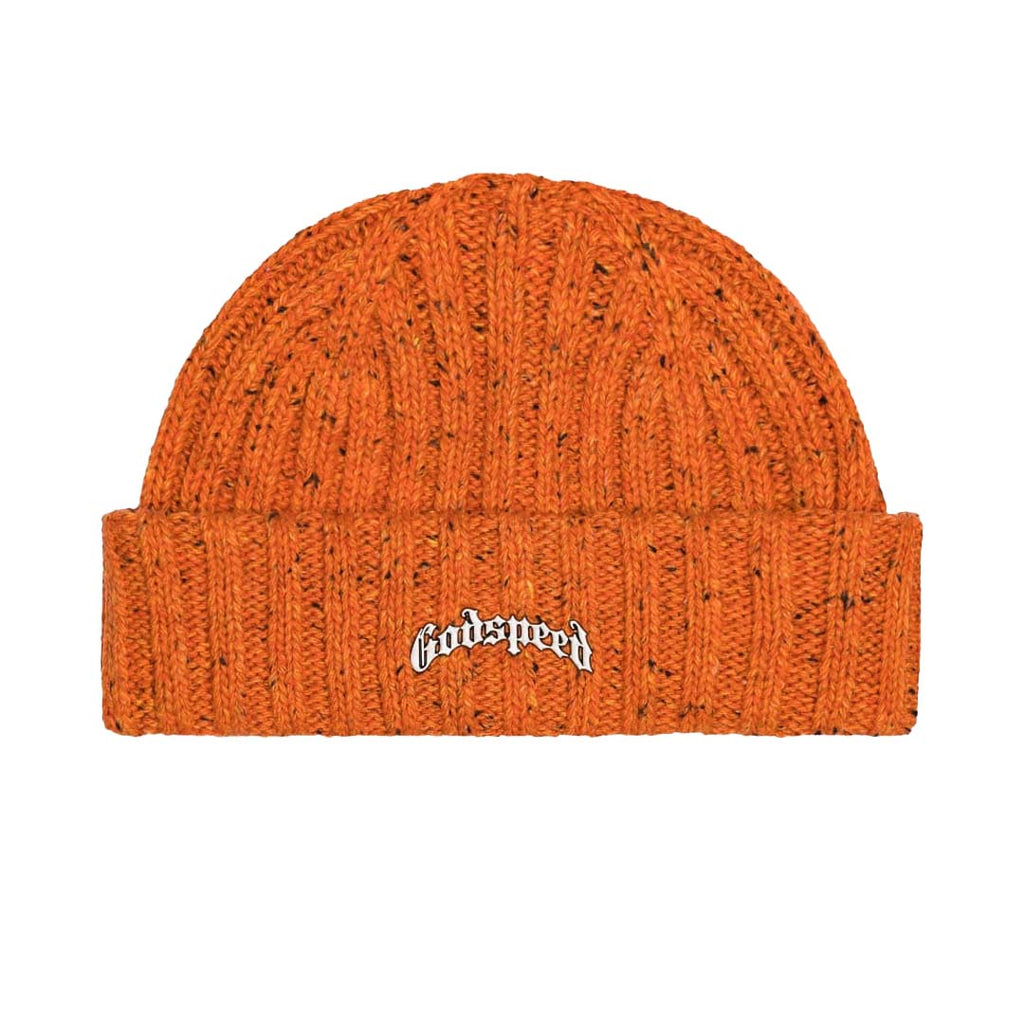 Godspeed OG Logo Emblem Beanie Orange Speckle by Godspeed - NWAHype 1 for streetwear Beanies in USA