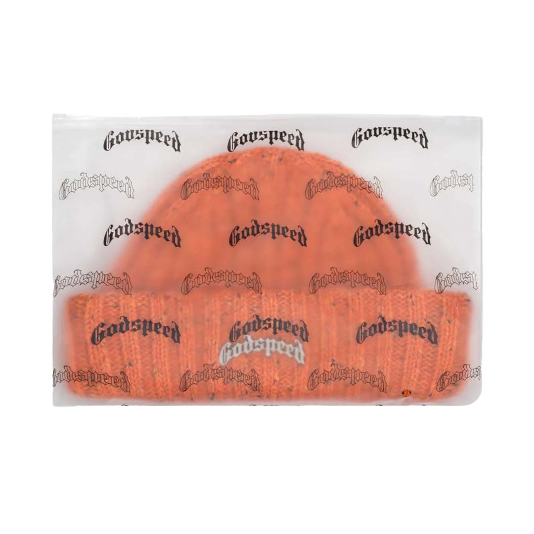 Godspeed OG Logo Emblem Beanie Orange Speckle by Godspeed - NWAHype 1 for streetwear Beanies in USA