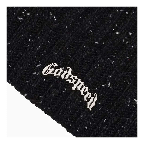 Godspeed OG Logo Emblem Oreo Speckled Black Beanie by Godspeed - NWAHype No.1 for streetwear Beanies in USA
