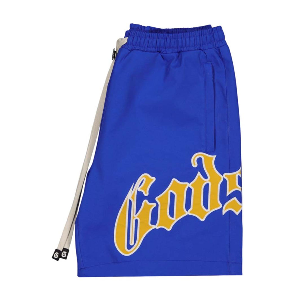 Godspeed OG Logo Nylon Shorts Blue Yellow by Godspeed - NWAHYPE No.1 for streetwear Shorts in USA